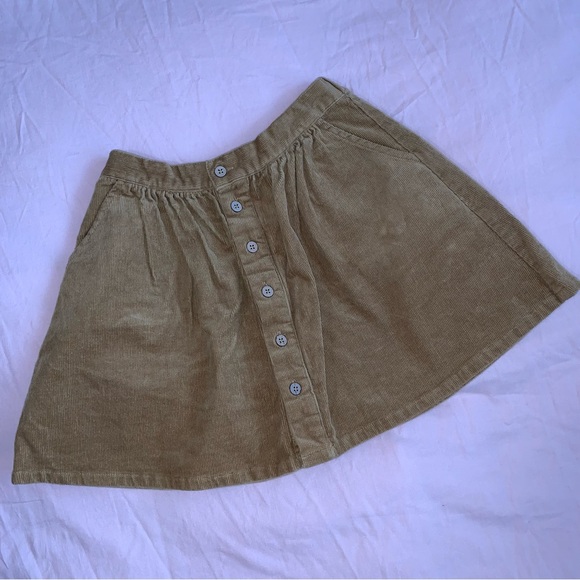 Rylee + Cru Camel Corduroy Skirt 8/9 - Picture 2 of 4